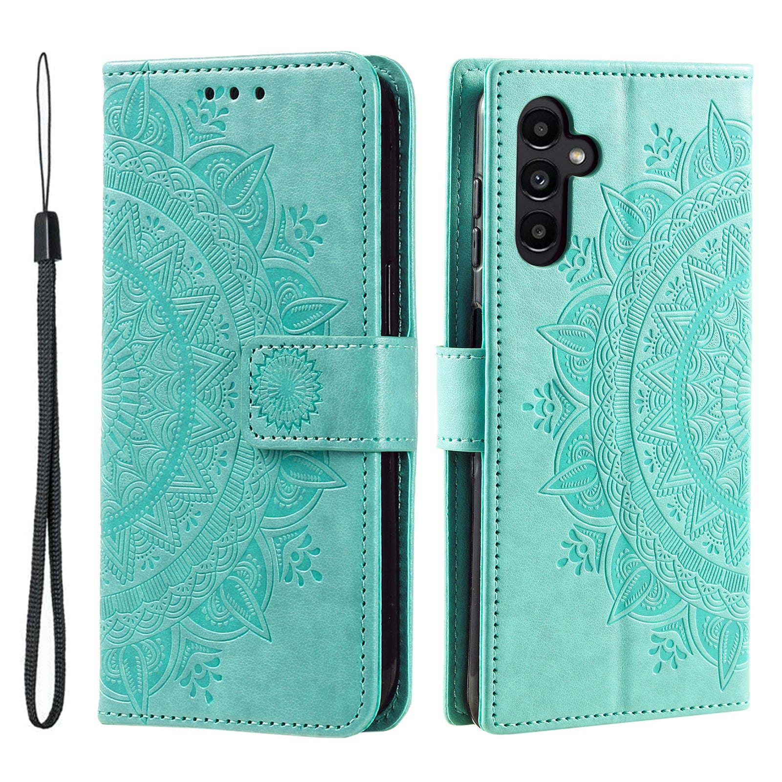 For Samsung Galaxy S23 FE Anti-Scratch PU Leather Cover Imprinted Mandala Flower Wallet Phone Stand Case with Strap For Samsung Galaxy S23 FE Anti-Scratch PU Leather Cover Imprinted Mandala Flower Wallet Phone Stand Case with Strap